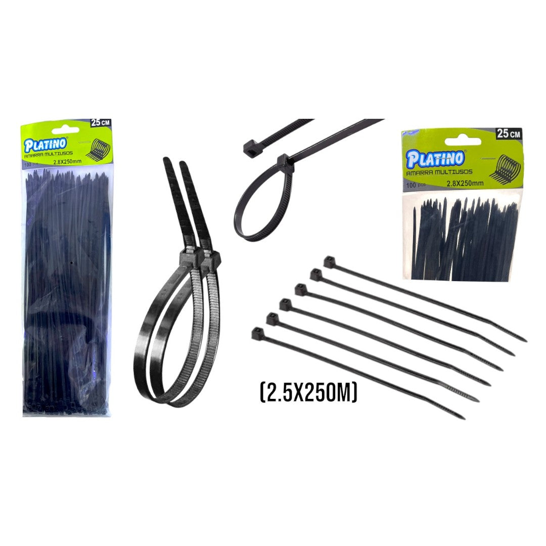 AMARRAS PLASTI NEGRA (2.8X250) AMARRAS PLASTI NEGRA (2.8X250)